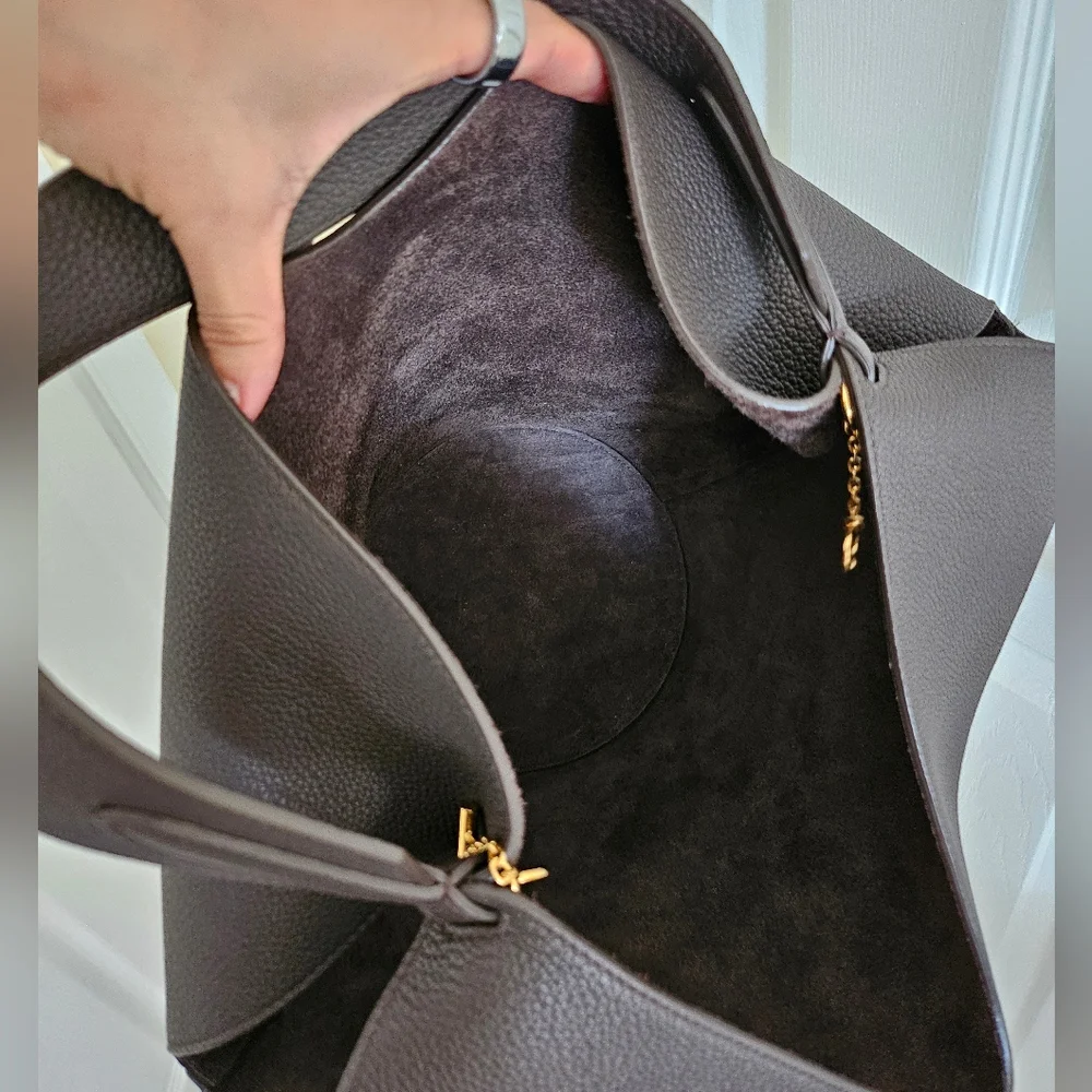 Khaite Small Lotus Bag Dark Brown Pebbled Leather Excellent Condition MSRP $2480 - Picture 16 of 16